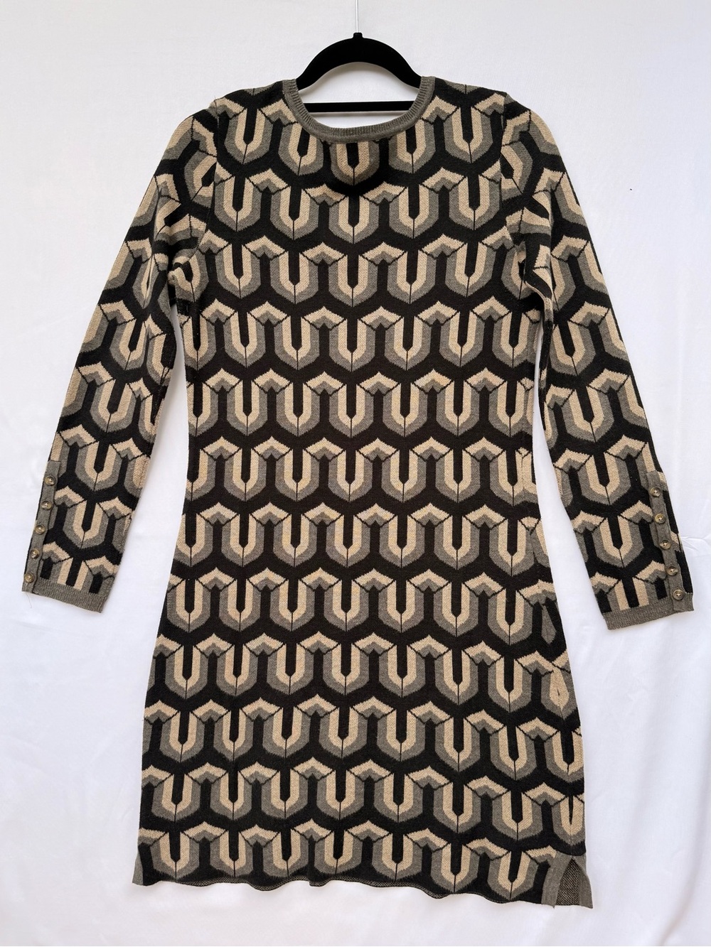 Hatley Geometric Knit Sweater Dress Long Sleeve Size Small - Picture 3 of 6